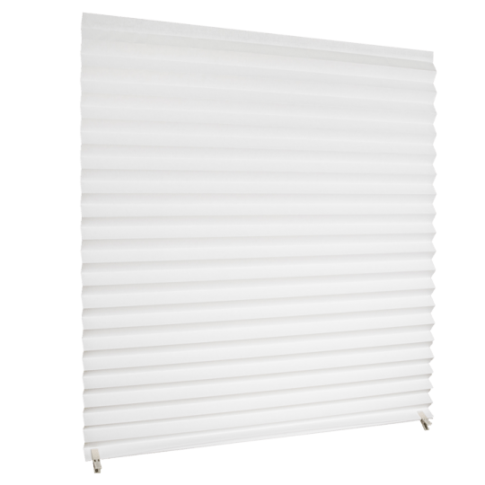 Tijdelijke goedkope raamdecoratie plisses wit